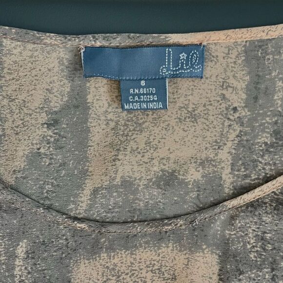 Dil Casual Peach and Black Silk Dress Tie Waist - Picture 7 of 9